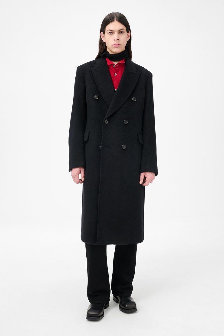【タグ有正規品】OUR LEGACY WHALE COAT チェスターコート46 Our Legacy - Whale Coat Black Hairy Wool