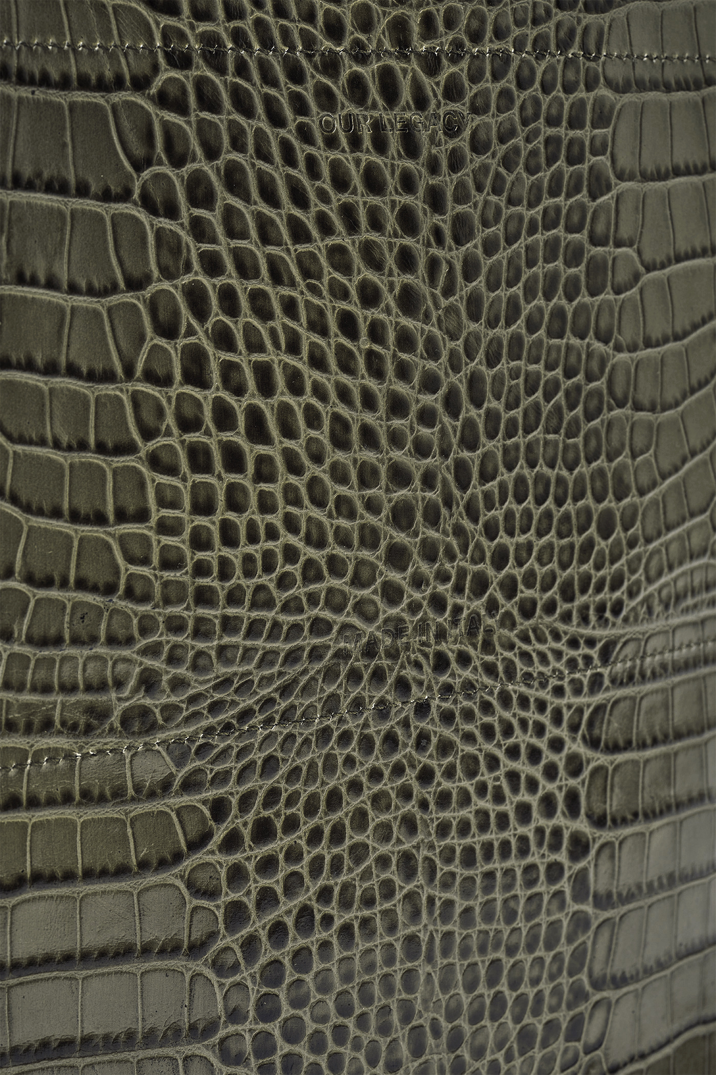 Our Legacy - Sub Tote Olive Croco Debossed