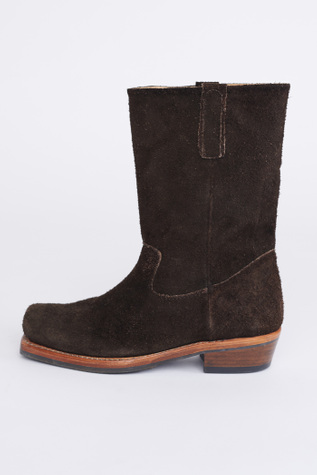 Flat Toe Boot Espresso Hairy Suede