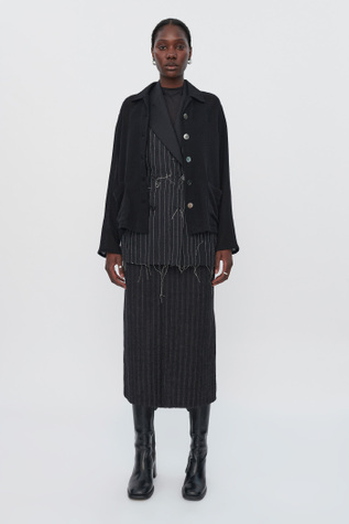 Square Jacket Black Sparse Wool