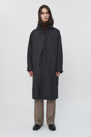 Raglan Car Coat Black Recycled Poly