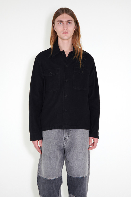 Evening Coach Jacket Black Brushed Cotton