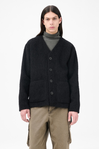 トップス our legacy olive melange Mohair 48 Our Legacy - Cardigan Black Mohair