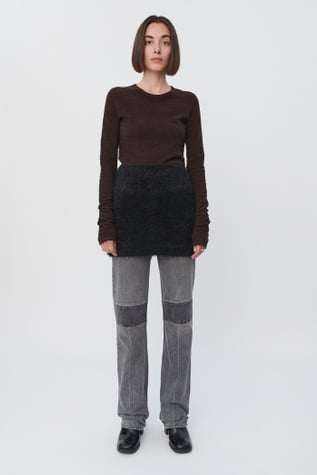 Mini Skirt Black Mohair