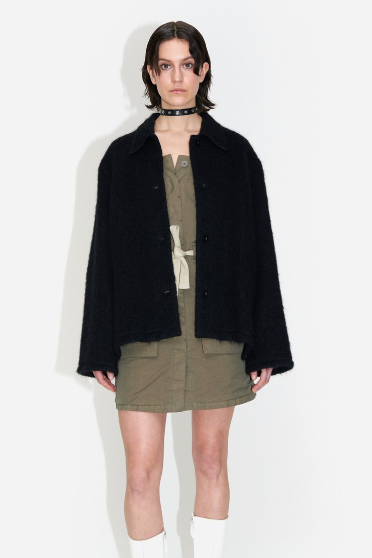 Camp Cardigan Black Mohair