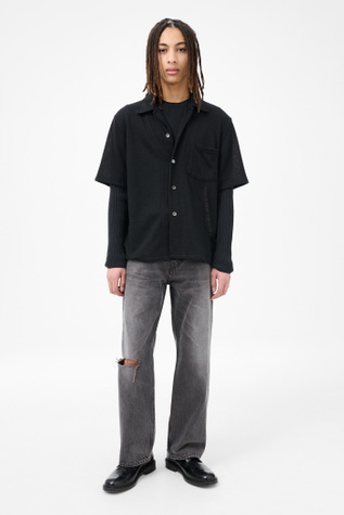 Our Legacy - Box Shirt Shortsleeve Black Boucle