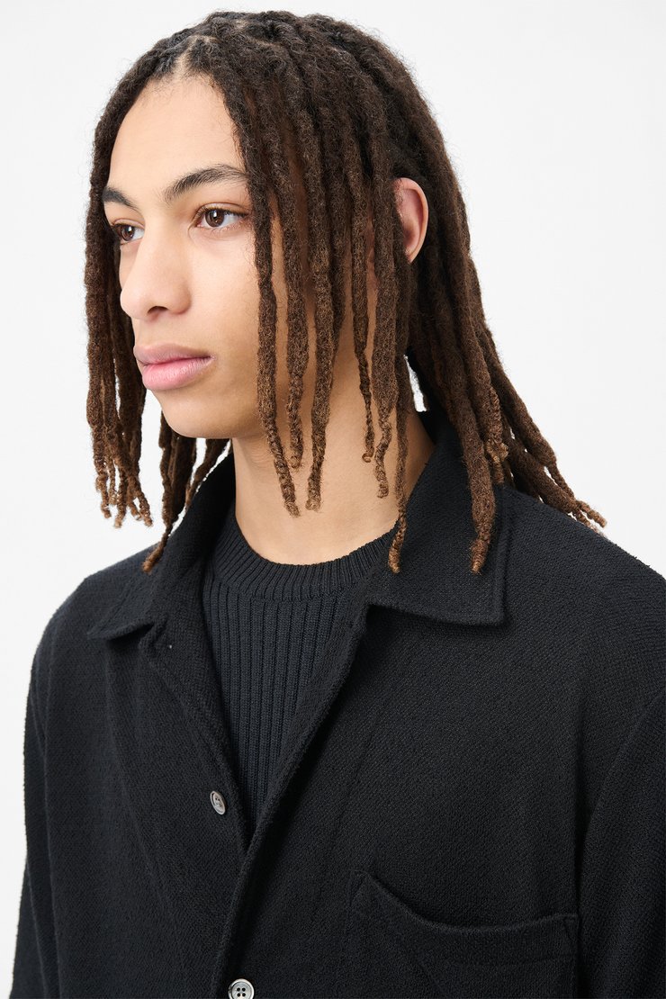 Our Legacy - Box Shirt Shortsleeve Black Boucle