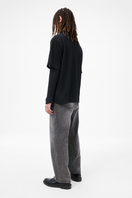 OUR LEGACY ✦ BOX SHIRT｜SHORTSLEEVE 『46』 Our Legacy - Box Shirt Shortsleeve Black Crochet Weave