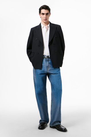 Unconstructed Db Blazer Black Panama Wool