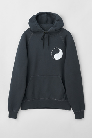Work Shop Hood Black Yin Yang Print