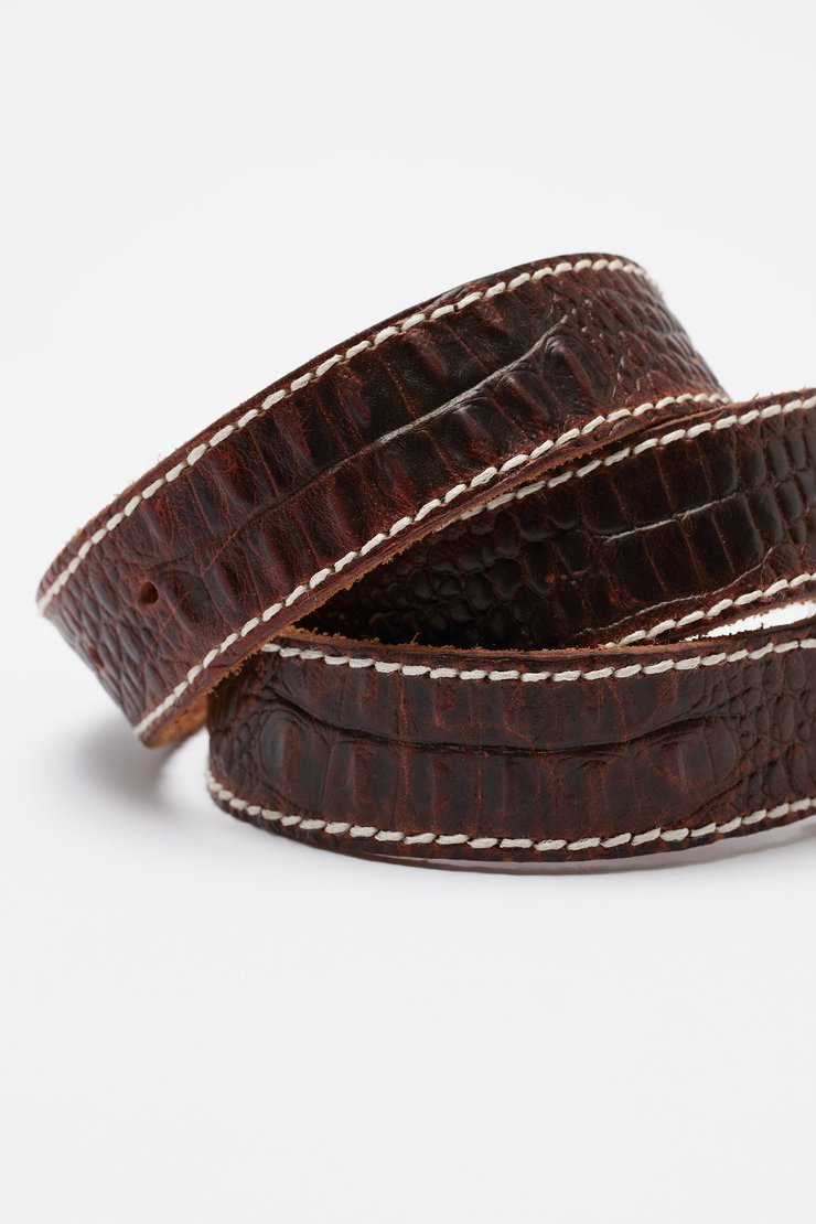 our legacy 2cm belt （croko） Our Legacy - 2 cm Belt Licorice Croc Bull Hide