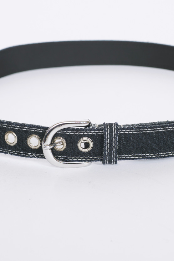 Our Legacy - Fringed Denim Belt Black Denim