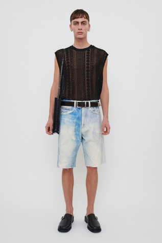 Short Cut Digital Print Light Blue