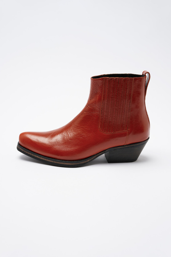 orange leather boots