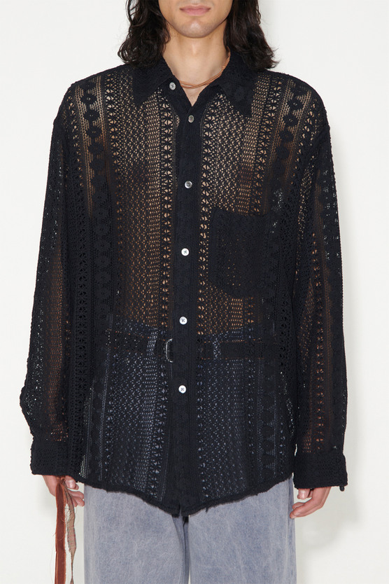 Our Legacy - Coco Shirt Black Cotton Crochet | Our Legacy