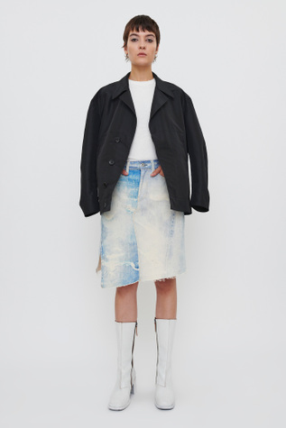 Short Craft Skirt Digital Print Light Blue