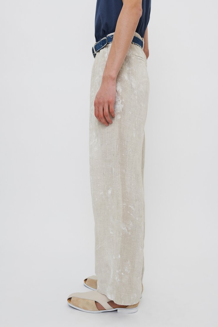 Borrowed Chino White Coated Linen