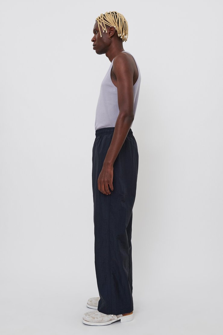 Reduced Trousers Black Waffle Rib