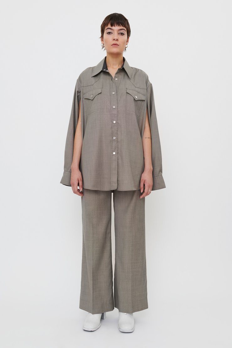 Our Legacy - Cut Ranch Shirt Stone Grey Wool