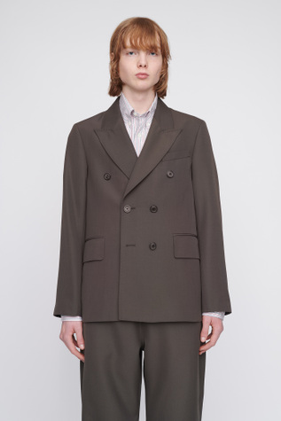 Unconstructed Db Blazer Olive Grey Wool