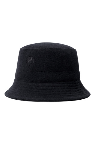 Bucket Hat Black Herringbone Wool