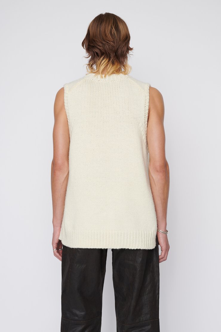 Our Legacy - V Neck Raglan Vest Bone White Acrylic