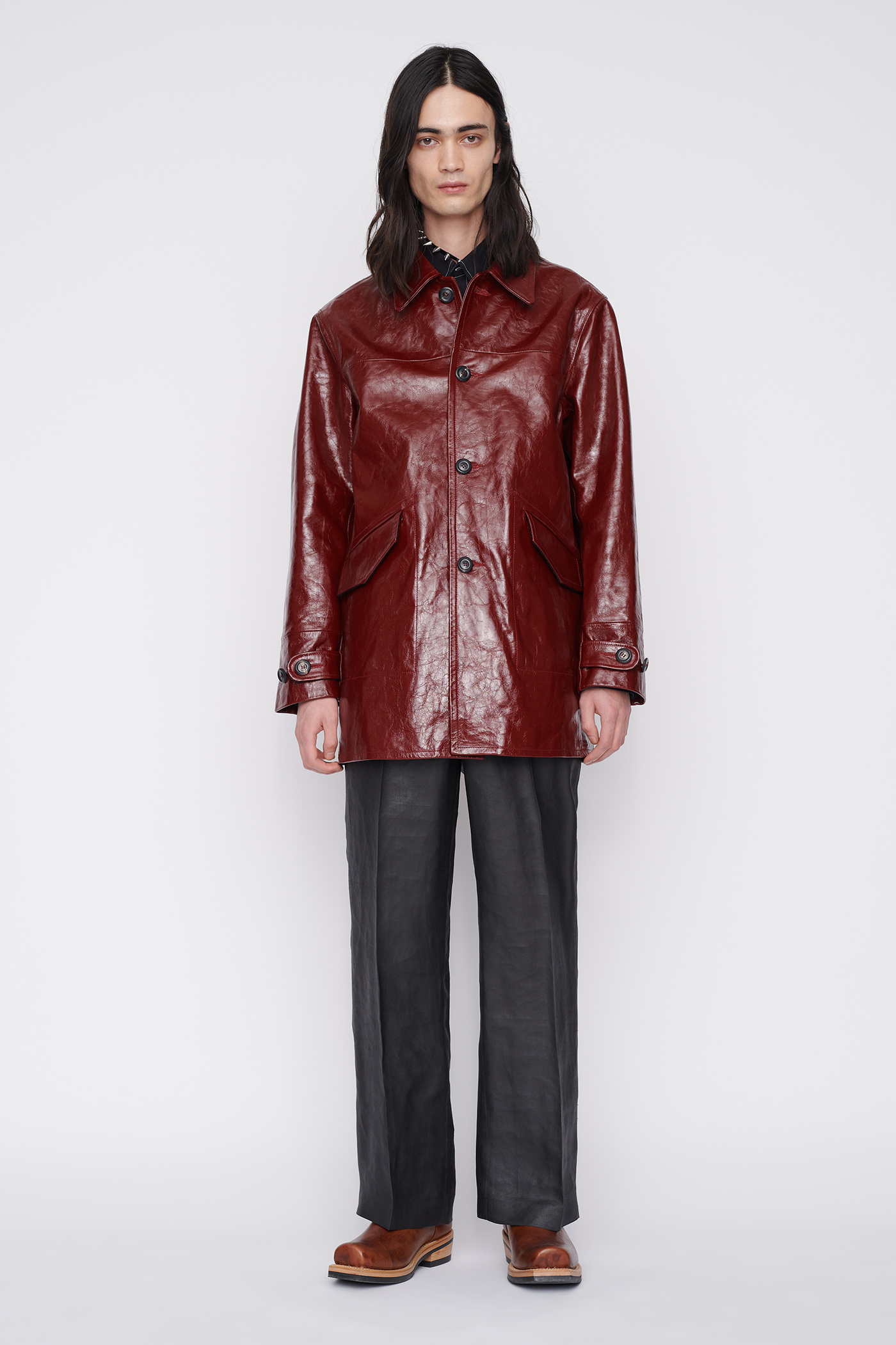 Our Legacy - BUTA COAT OXBLOOD LEATHER