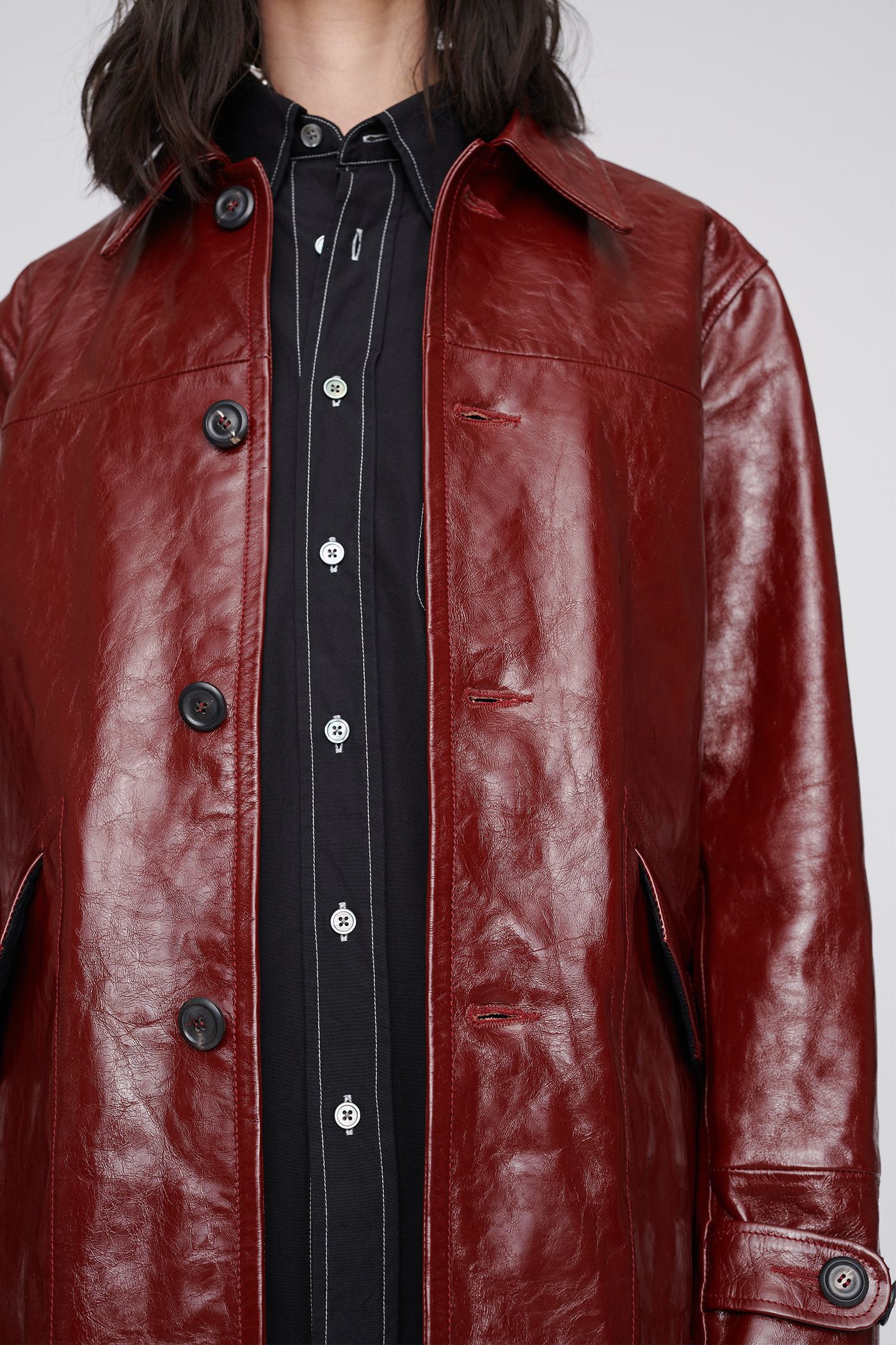 Our Legacy - BUTA COAT OXBLOOD LEATHER
