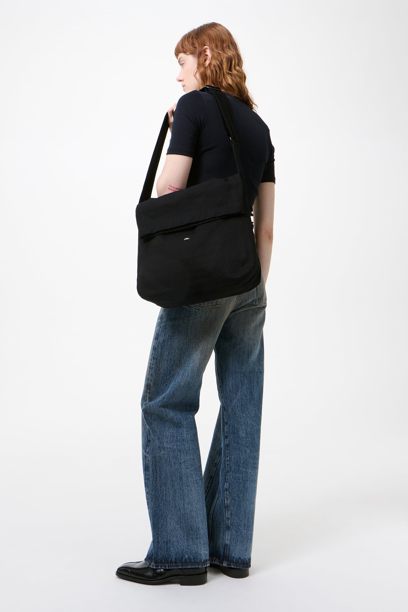 バッグ OUR LEGACY SLING BAG WASHED-BLACK-DENIM Our Legacy - Sling Bag Washed Black Denim