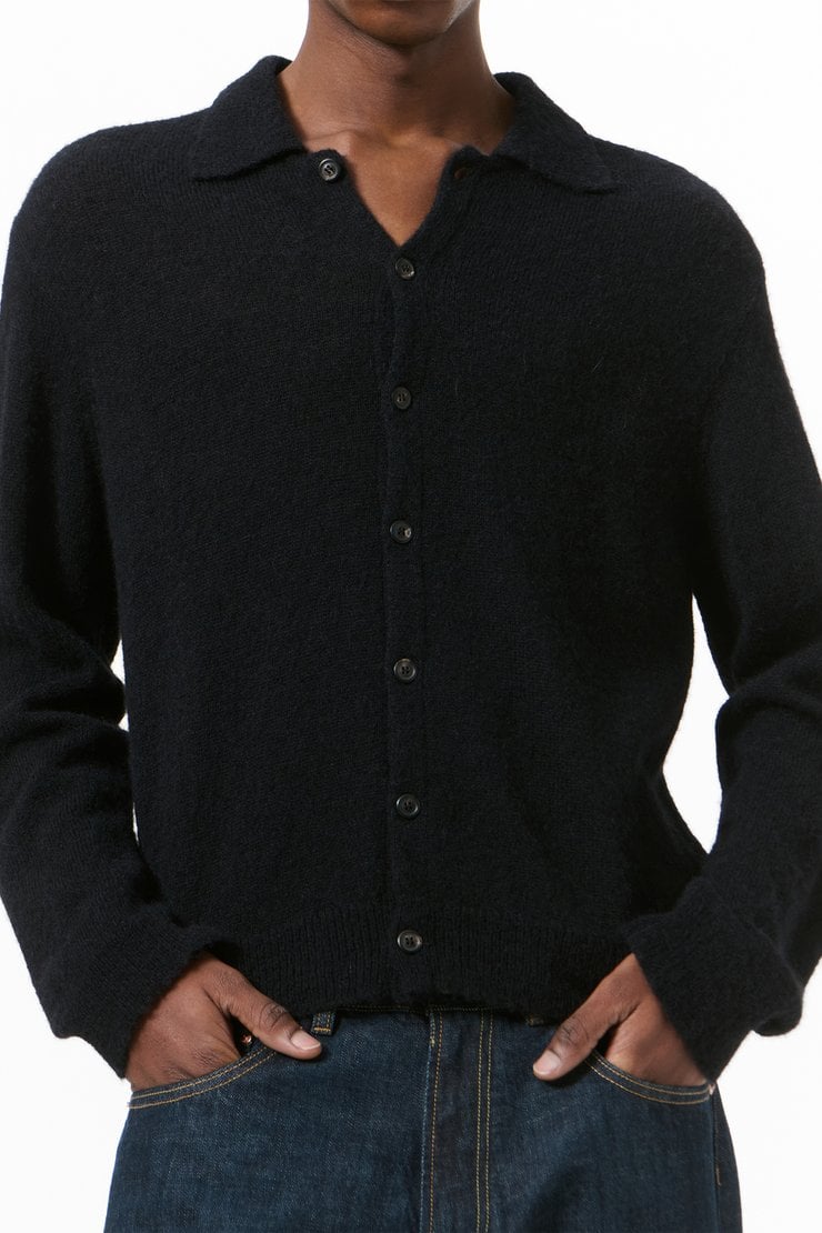 Our Legacy - Evening Polo Charcoal Melange Fuzzy Alpaca