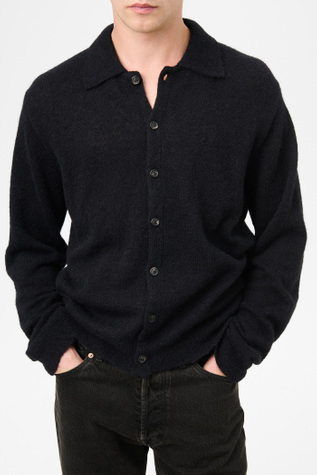 トップス OUR LEGACY 24AW Evening Polo Black 44 Our Legacy - Evening Polo Super Black Performance Poly