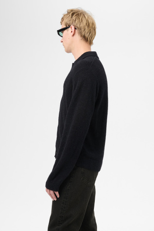 トップス Our Legacy evening polo 50 black Our Legacy - Evening Polo Black Fuzzy Alpaca