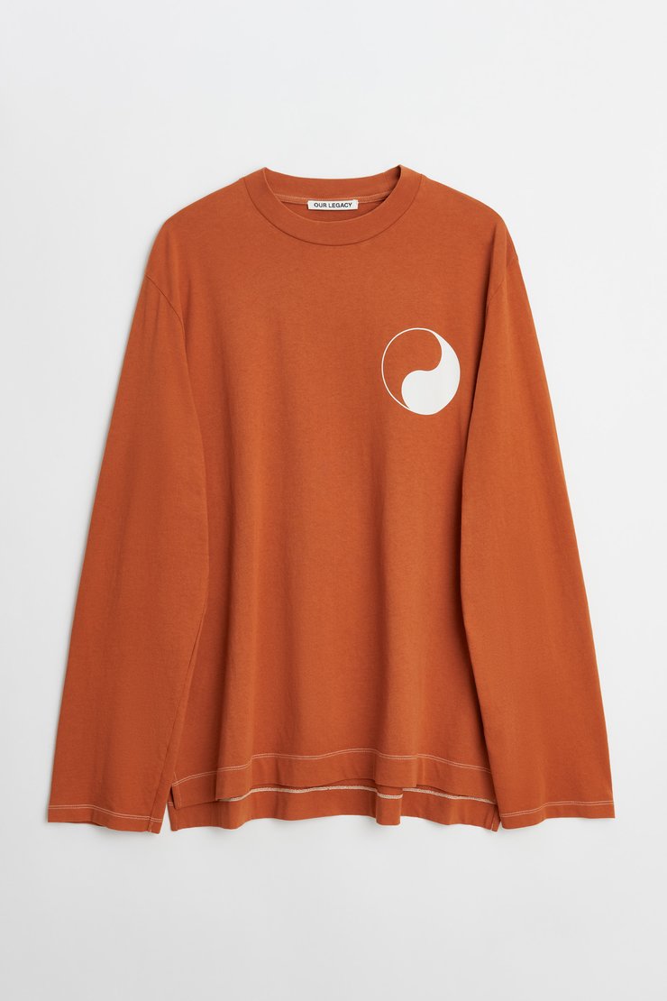 Our Legacy - Box Longsleeve Terracotta Yin Yang Print