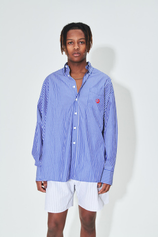 Borrowed Bd Shirt Blue Wide Stripe