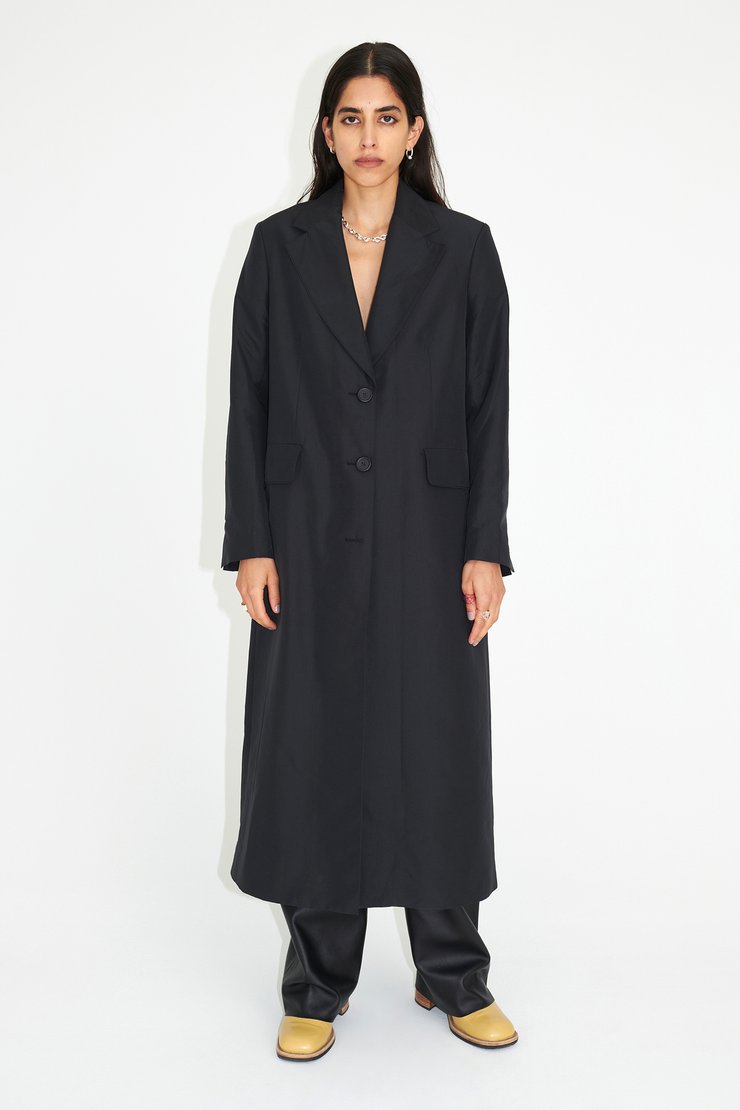 Our Legacy - Extended Tech Coat Black Recycled Poly | Our Legacy