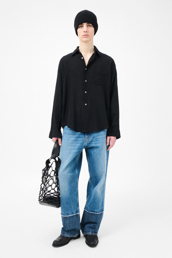 21ss OUR LEGACY COCO SHIRT 48サイズ ブラック Our Legacy - Coco Shirt Washed Black Air Cotton