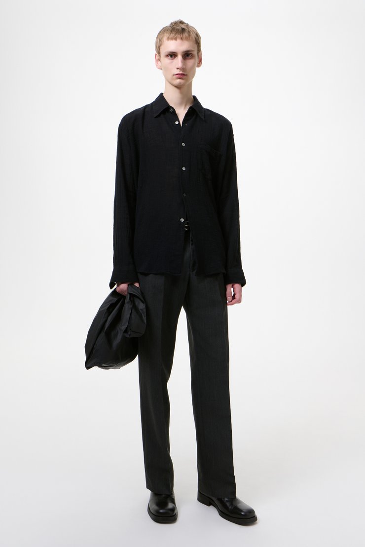OUR LEGACY COCO SHIRT Cotton Crochet 黒44 Our Legacy - Coco Shirt Black Cotton Crochet | Our Legacy