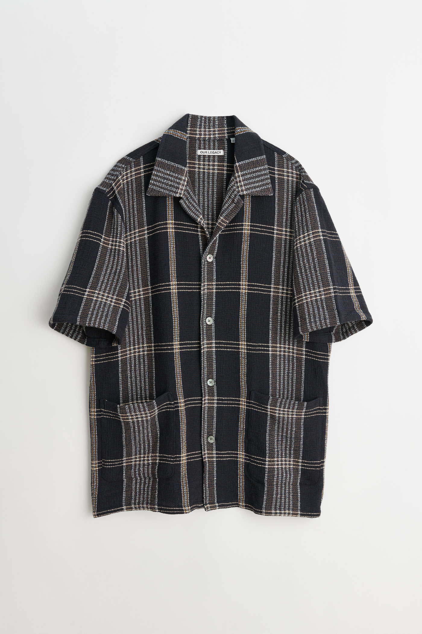 トップス OUR LEGACY ELDER SHIRT SHORTSLEEVE NAVY Our Legacy - Elder Shirt Shortsleeve Navy Summer Plaid