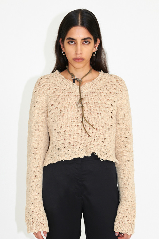 トップス OUR LEGACY KNIT CARDIGAN BEIGE Our Legacy Knit Cardigan - Beige Faux Cord | Garmentory