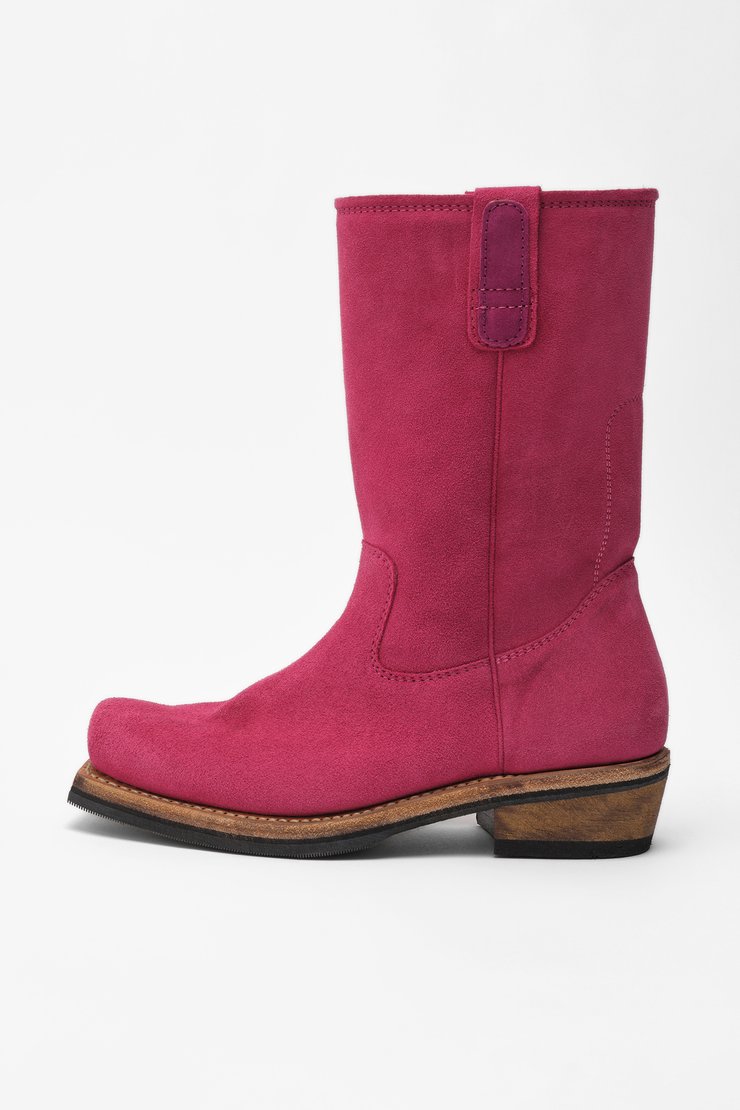 Flat Toe Boot Hot Pink Suede