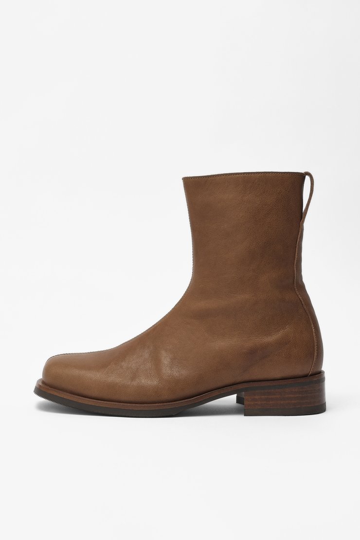 Slim Camion Boot Taupe Collapse Leather