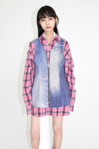 Our Legacy - Biker Zip Vest Digital Dual Denim