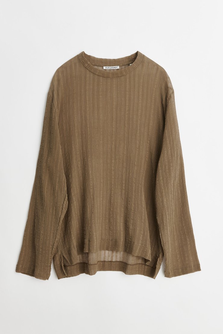 アクセサリー our legacy olive Our Legacy - Box Longsleeve Olive Ruffle Silk | Our Legacy