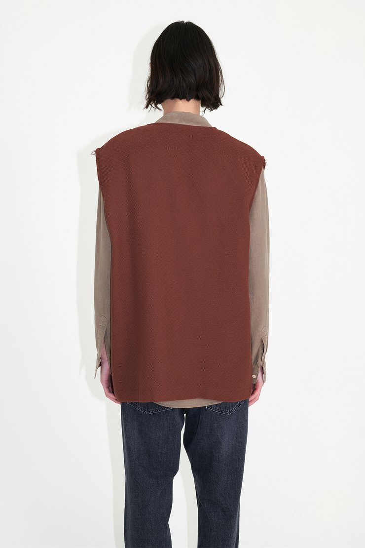 Our Legacy - Cardigan Vest Rust Red Panama Cotton