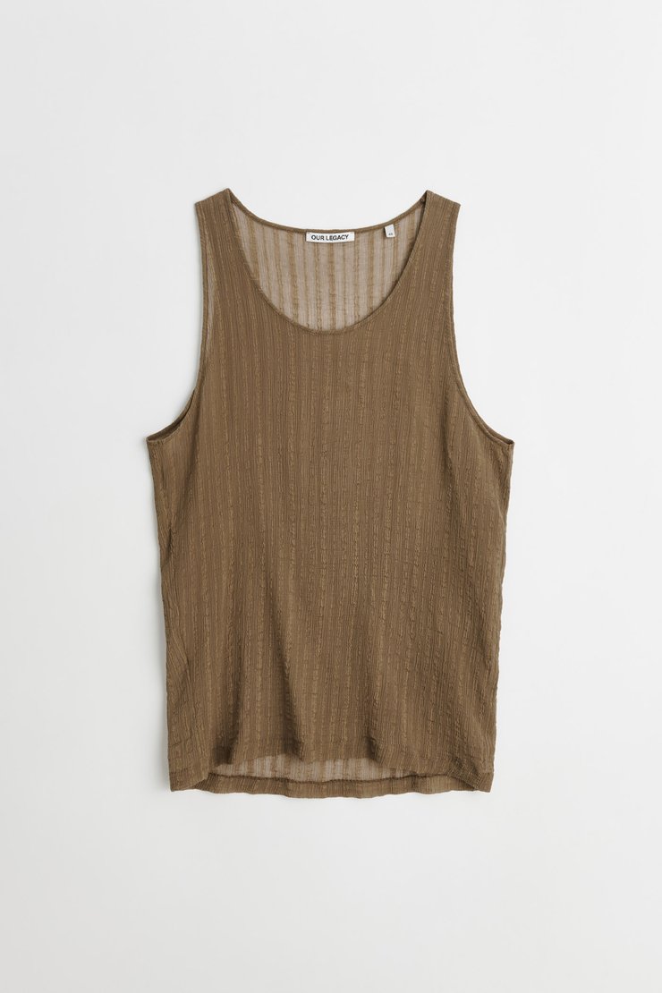 Our Legacy - Singlet Olive Ruffle Silk | Our Legacy