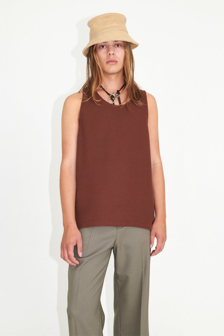Singlet Rust Red Panama Cotton