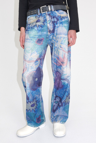 OUR LEGACY♦Nocturnal Flower Printed Denim トートバッグ OUR LEGACY♢Nocturnal Flower Printed Denim トートバッグ (OUR