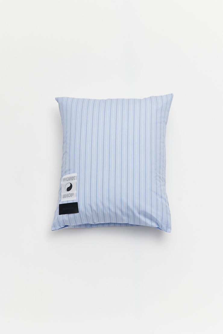 blue stripe pillow