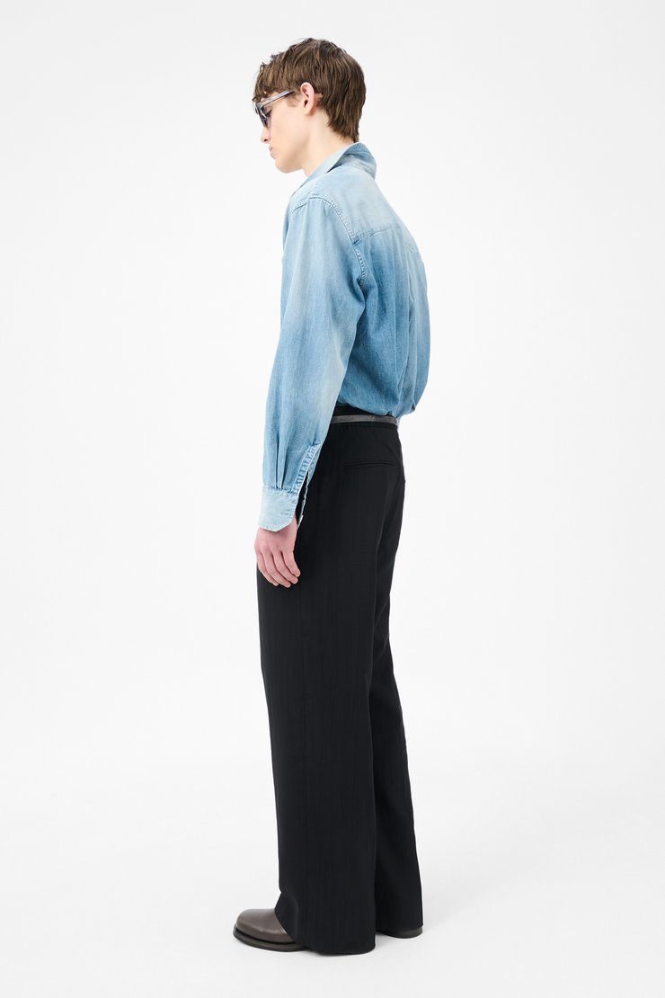 パンツ OUR LEGACY /BORROWED CHINO /PANAMA WOOL Our Legacy - Borrowed Chino Black Panama Wool