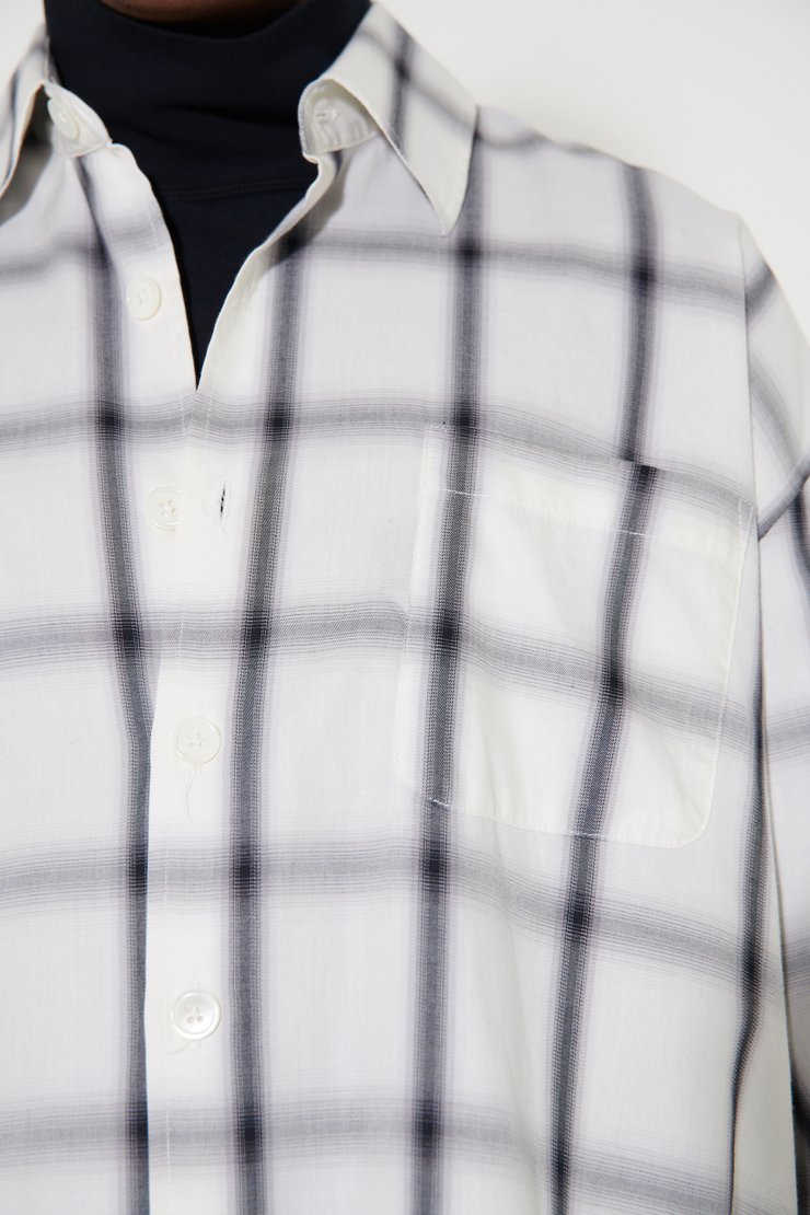 トップス Our Legacy Black&White Linen Check Shirt Our Legacy - Borrowed Shirt Bold Check Linen